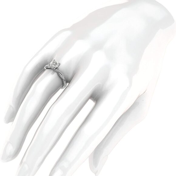 Sterling Silver 4-Prong Petite Twisted Vine Simulated 1.0 CT Diamond Or Moissani - Picture 4 of 6